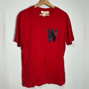 HM LOGG Label of Graded Goods Mens Red W‎ Graphic Varsity T-Shirt Size Medium